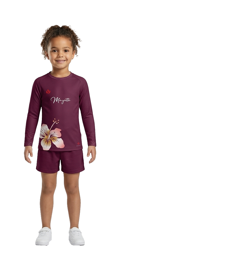 Maillot Tropic Fit Rouge bordeaux enfant